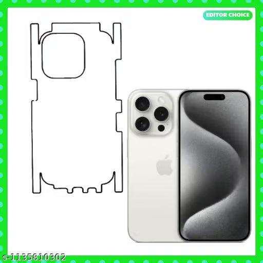 APPLE IPHONE 15 PRO Back Screen Guard For Matte Finish, Smooth Touch, Unbreakable Membrane