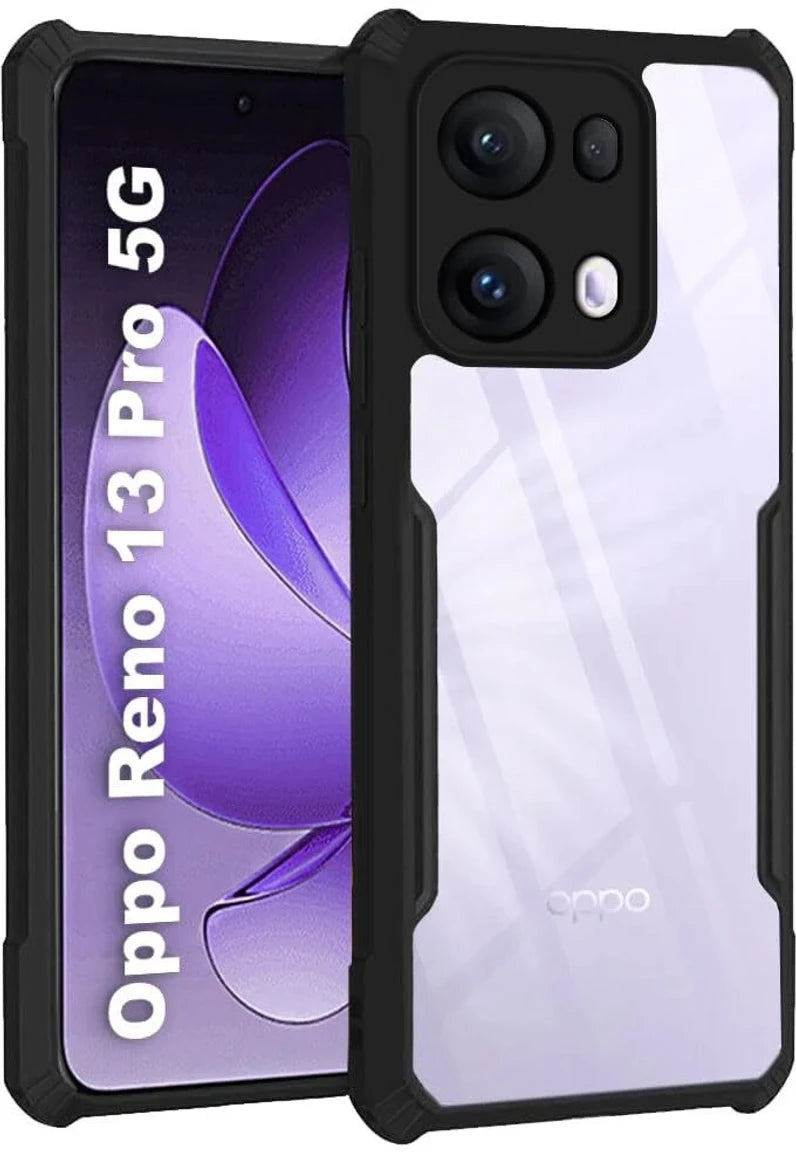 Oppo Reno 13 Pro 5G Back Cover (Black Bumper)