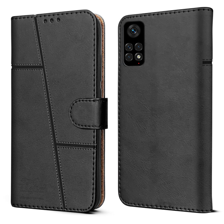 Redmi Note 11/ 11S Flip Case Cover ( Black )