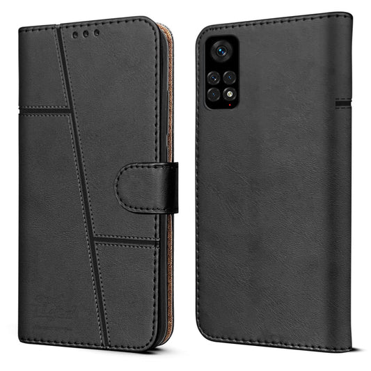 Redmi Note 11/ 11S Flip Case Cover ( Black )