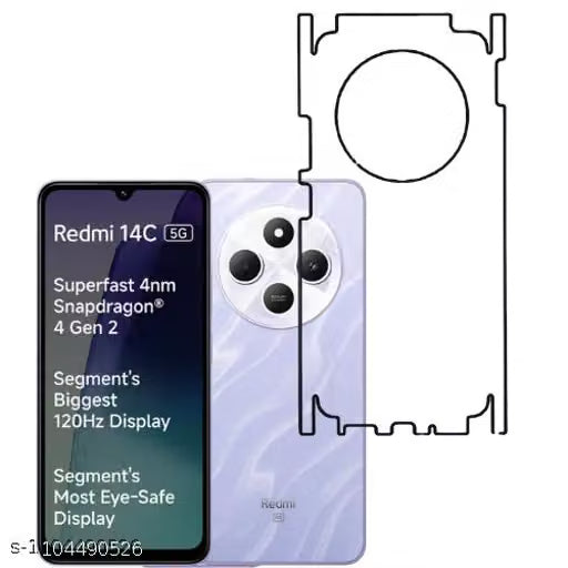 Redmi 14C 5g Back Screen Guard For Matte Finish, Smooth Touch, Unbreakable Membrane