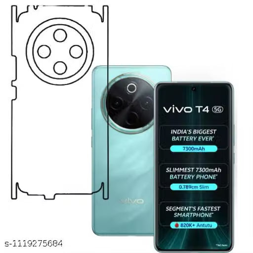 VIVO T4 5G Back Screen Guard For Matte Finish, Smooth Touch, Unbreakable Membrane