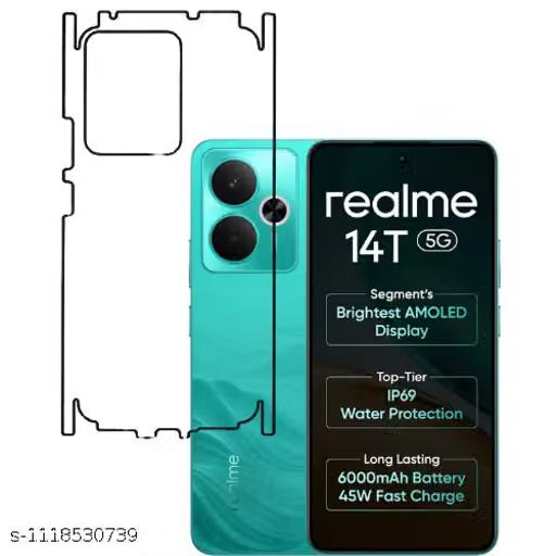 REALME 14T 5G Back Screen Guard For Matte Finish, Smooth Touch, Unbreakable Membrane