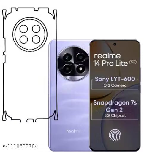 REALME 14 PRO LITE 5G Back Screen Guard For Matte Finish, Smooth Touch, Unbreakable Membrane