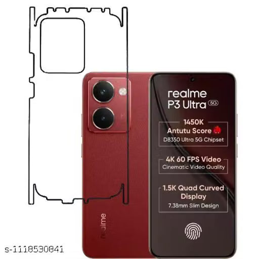 REALME P3 ULTRA 5G Back Screen Guard For Matte Finish, Smooth Touch, Unbreakable Membrane