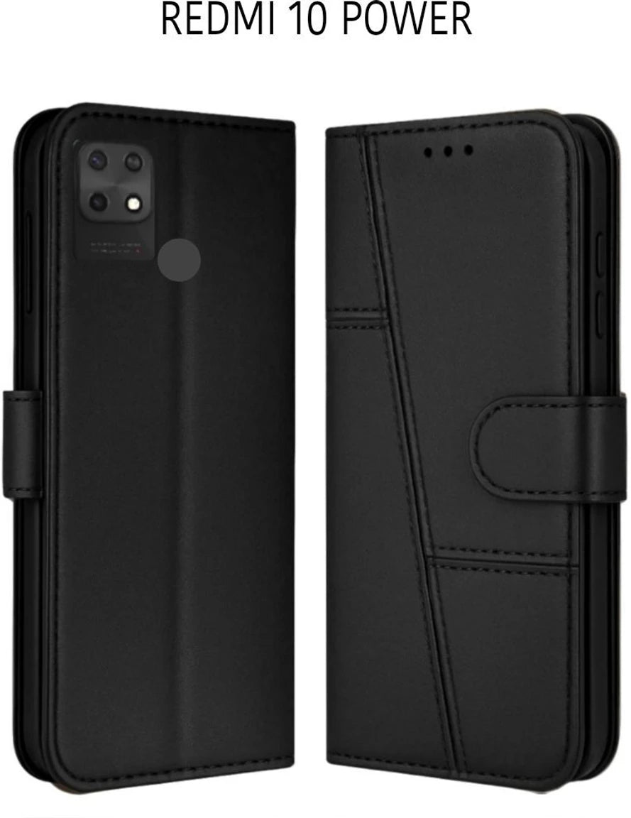 Redmi 10 Power Flip Case Cover ( Black )