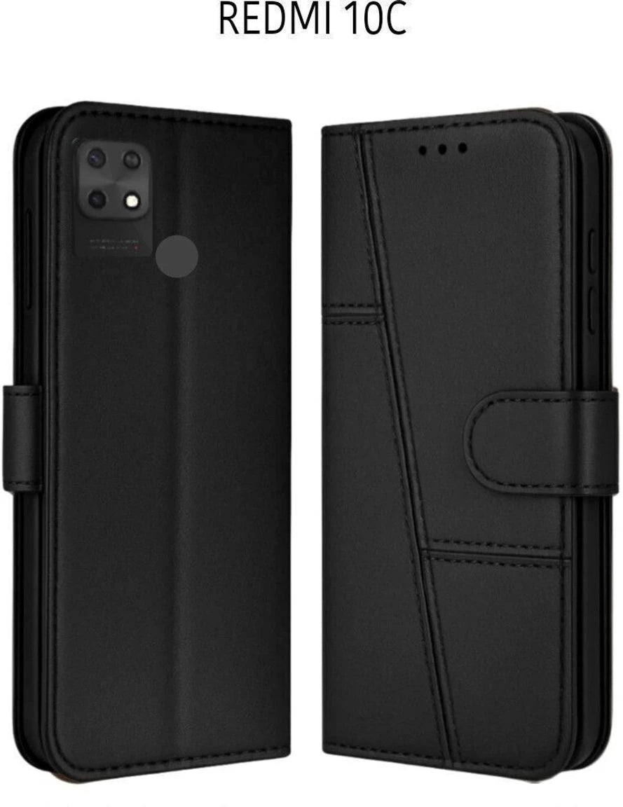 Redmi 10C Flip Case Cover ( Black )