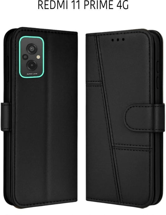 Redmi 11 Prime (4G) Flip Case Cover ( Black )
