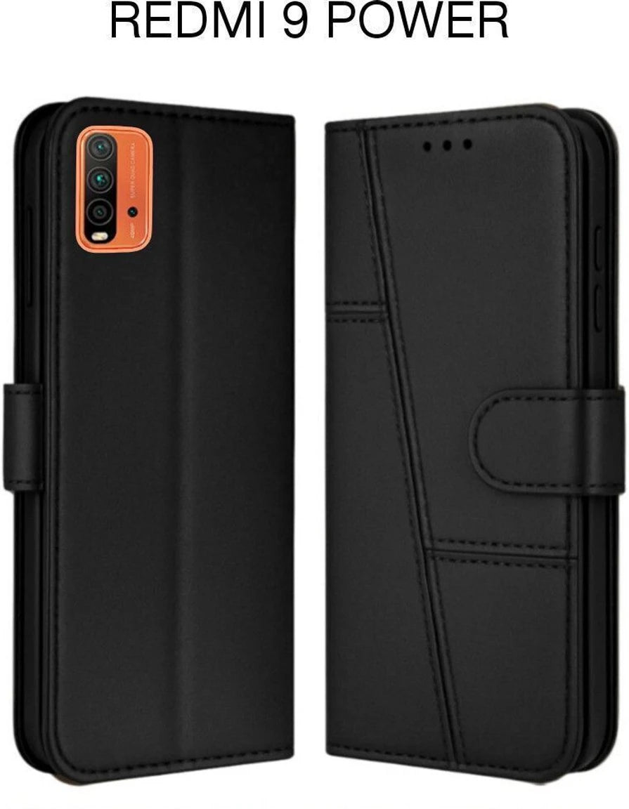 Redmi 9 Power Flip Case Cover ( Black )