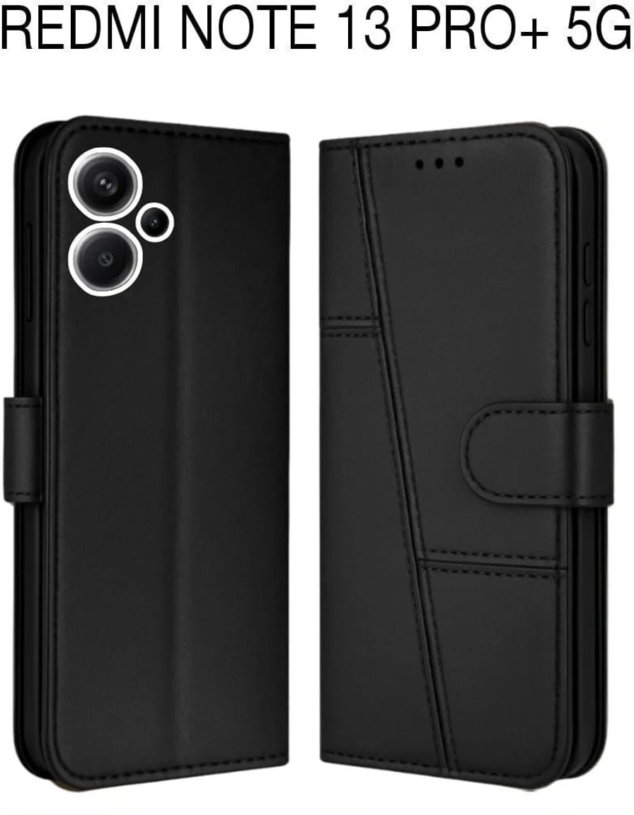 Redmi Note 13 Pro Plus (5G) Flip Case Cover ( Black )