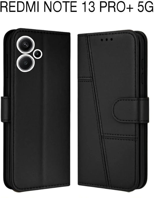 Redmi Note 13 Pro Plus (5G) Flip Case Cover ( Black )