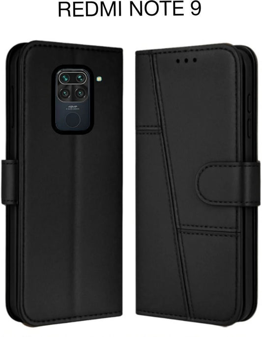 Redmi Note 9 Flip Case Cover ( Black )