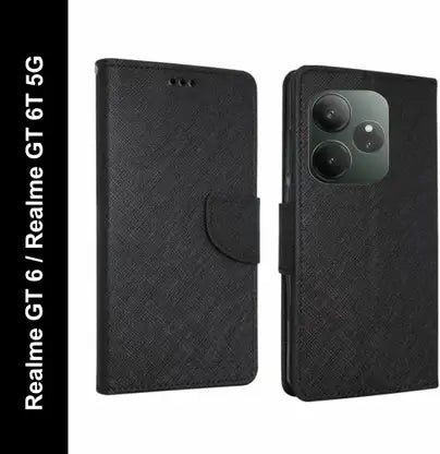 Leather Wallet Cover for Realme GT 6/ 6T 5G