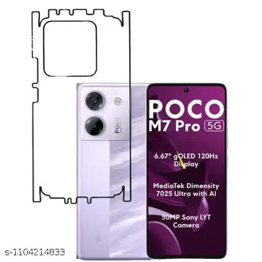 POCO M7 PRO 5g Back Screen Guard For Matte Finish, Smooth Touch, Unbreakable Membrane