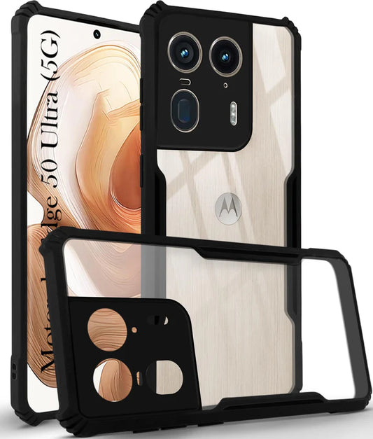 Moto Edge 50 Ultra  5G Back Cover (Black Bumper)