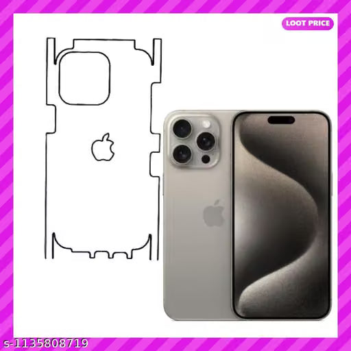 IPHONE 15 PRO MAX Back Screen Guard For Matte Finish, Smooth Touch, Unbreakable Membrane