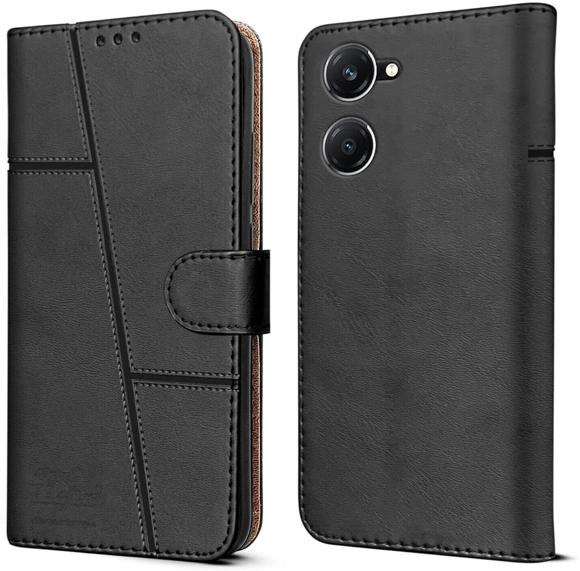 Vivo T3 Lite 5G Flip Case Cover ( Black )