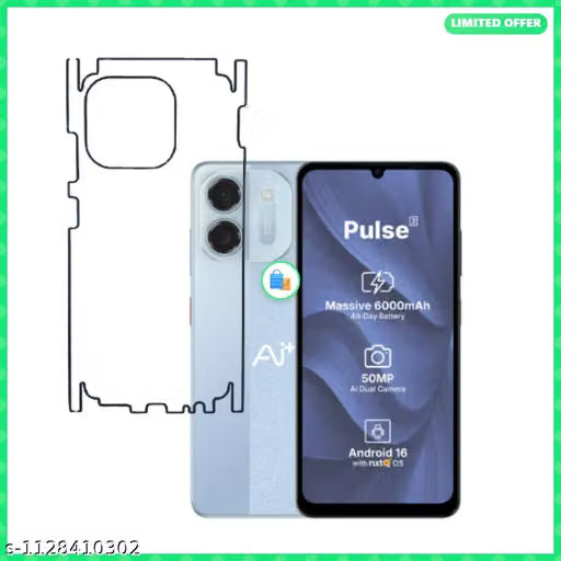 AI+ PULSE 2 5G Back Screen Guard For Matte Finish, Smooth Touch, Unbreakable Membrane