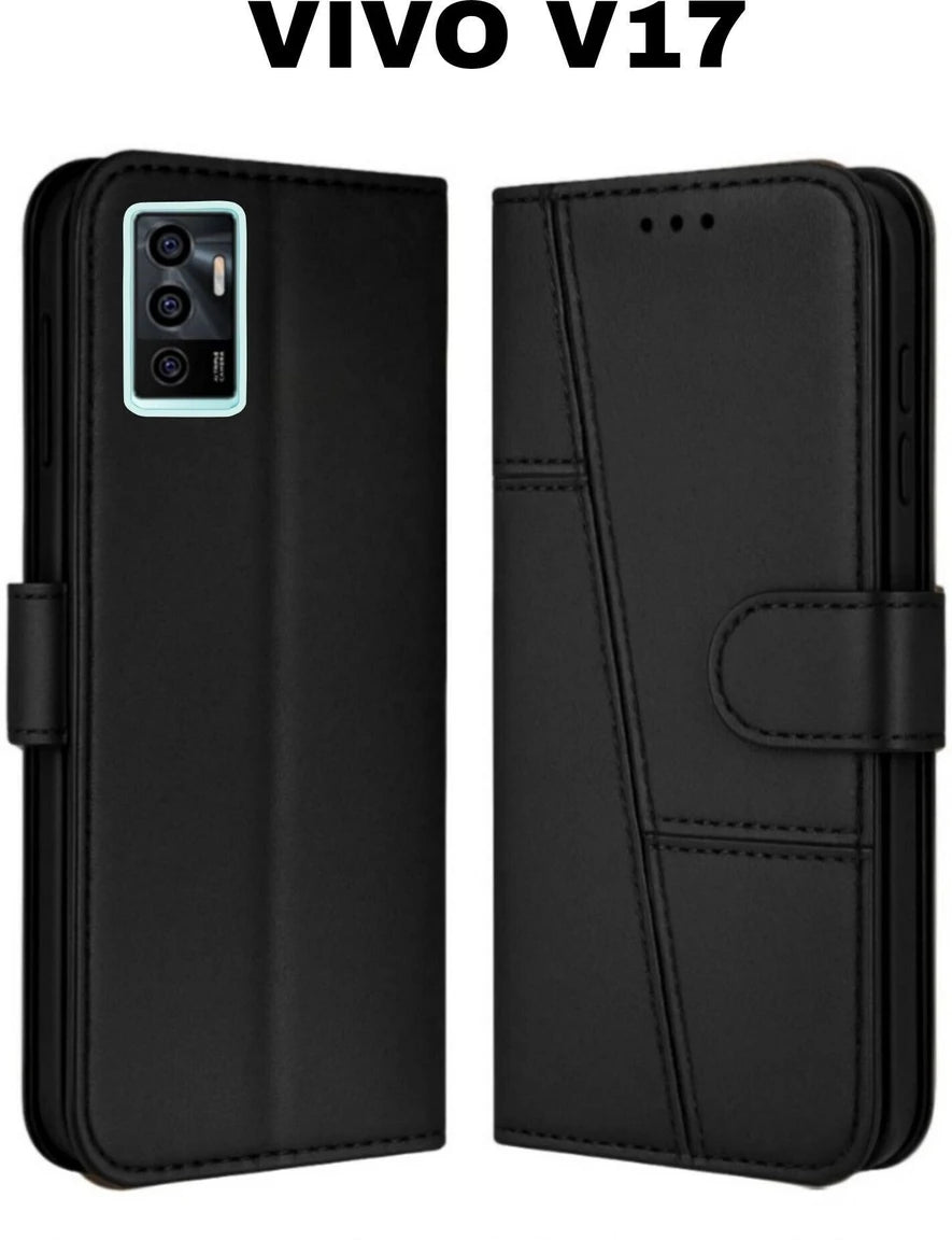 Vivo V17 Flip Case Cover ( Black )