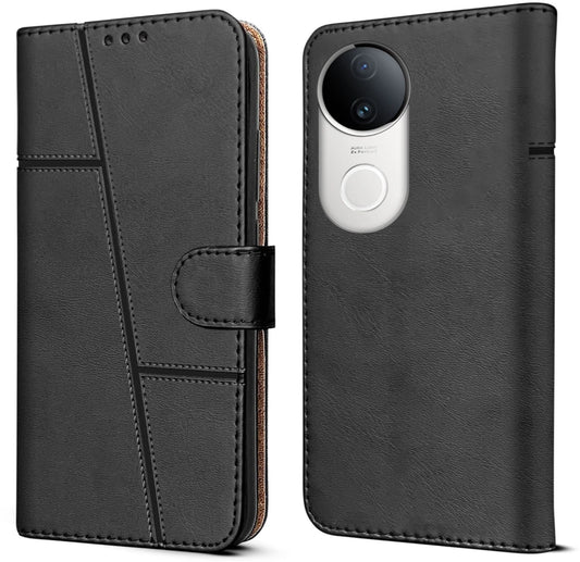 Vivo V50 5G/ V50E Flip Case Cover ( Black )