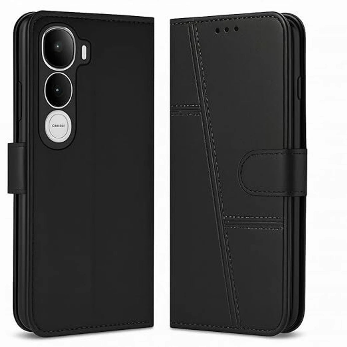 Vivo Y400 Pro 5G Flip Case Cover ( Black )