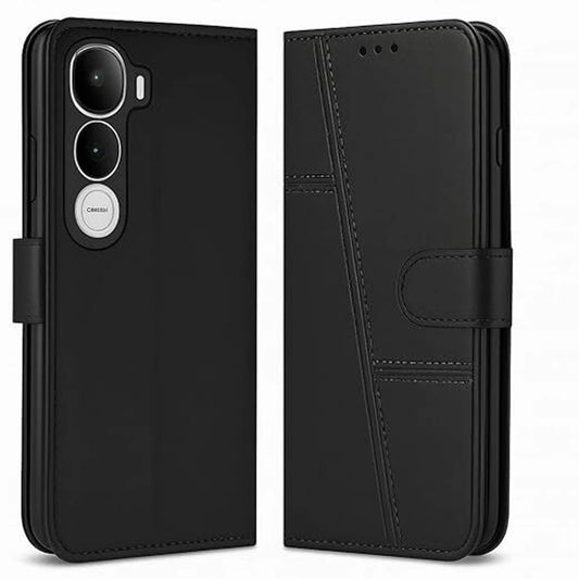 Vivo Y400 Pro 5G Flip Case Cover ( Black )