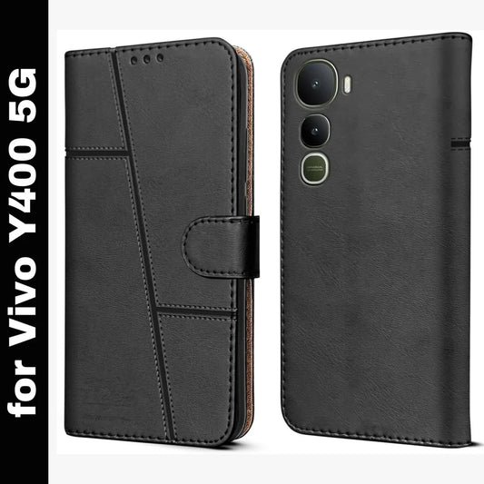 Vivo Y400 5G Flip Case Cover ( Black )