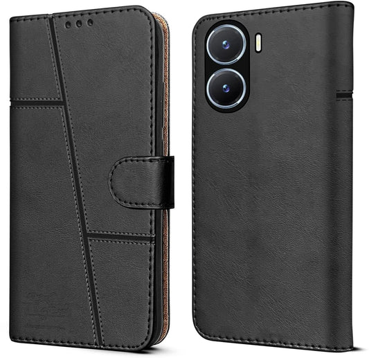 Vivo T2X 5G Flip Case Cover ( Black )