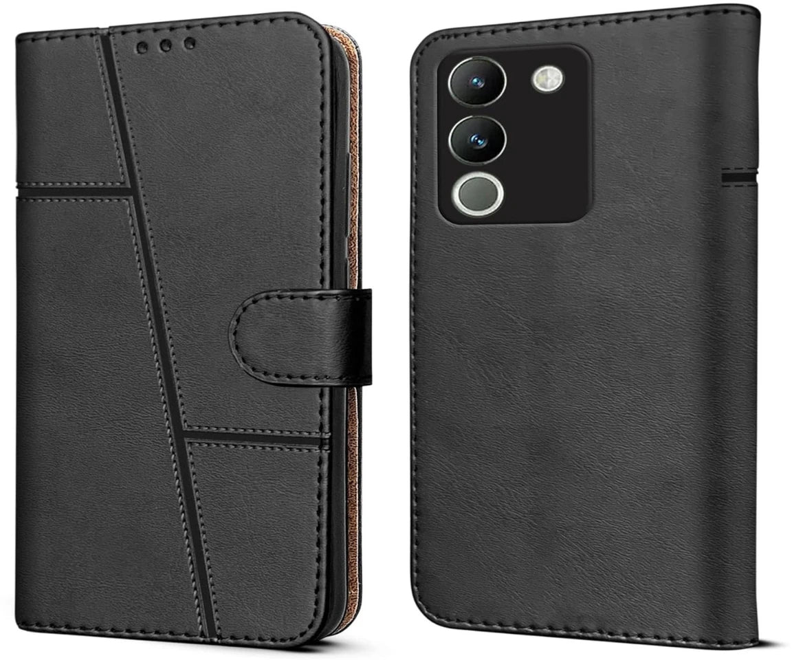 Vivo Y200 5G Flip Case Cover ( Black )