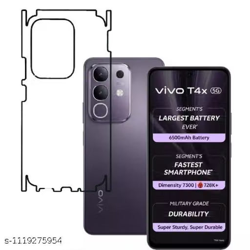 VIVO T4X 5G Back Screen Guard For Matte Finish, Smooth Touch, Unbreakable Membrane